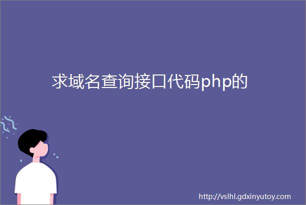 求域名查询接口代码php的